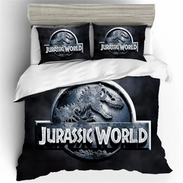 Red Jurassic Park Bedding Set Cartoon Home Textiles For Kids Bed Set Comforter Cover Bedroom Set Queen Dinosaur Duvet Cover Lusy Store