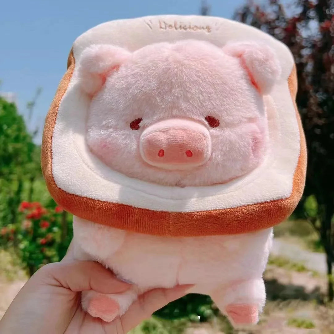 Lusy Store LLC Lulu Pig Bread Plush Toy Creative Stuffed Animals Piggy Toast Doll Girl Birthday Toys Cute Gift Plush