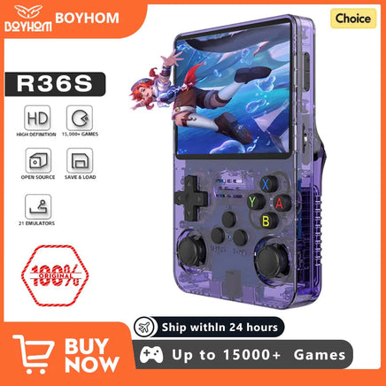 128G Open Source R36S Retro Handheld Video Game Console Linux System 3.5 Inch IPS Screen Portable Pocket Video Player 64GB Games Lusy Store