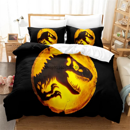 Red Jurassic Park Bedding Set Cartoon Home Textiles For Kids Bed Set Comforter Cover Bedroom Set Queen Dinosaur Duvet Cover Lusy Store