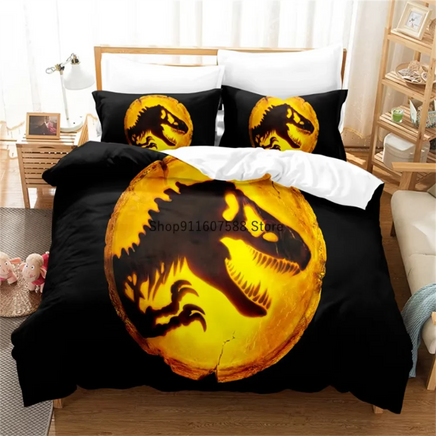 Red Jurassic Park Bedding Set Cartoon Home Textiles For Kids Bed Set Comforter Cover Bedroom Set Queen Dinosaur Duvet Cover Lusy Store