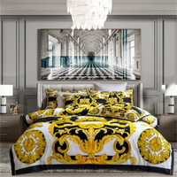 Luxury Modern Style Digital Printing Cotton Fabric Bedding Set Duvet Cover Linen Fitted Sheet Pillowcases Home Textile Lusy Store