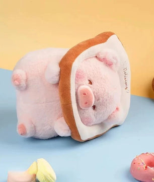 Lusy Store LLC Lulu Pig Bread Plush Toy Creative Stuffed Animals Piggy Toast Doll Girl Birthday Toys Cute Gift Plush
