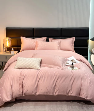 Lusy Store New high-quality embroidered tencel breathable and washable satin jacquard quilt cover 4-piece set for double bed universal for 