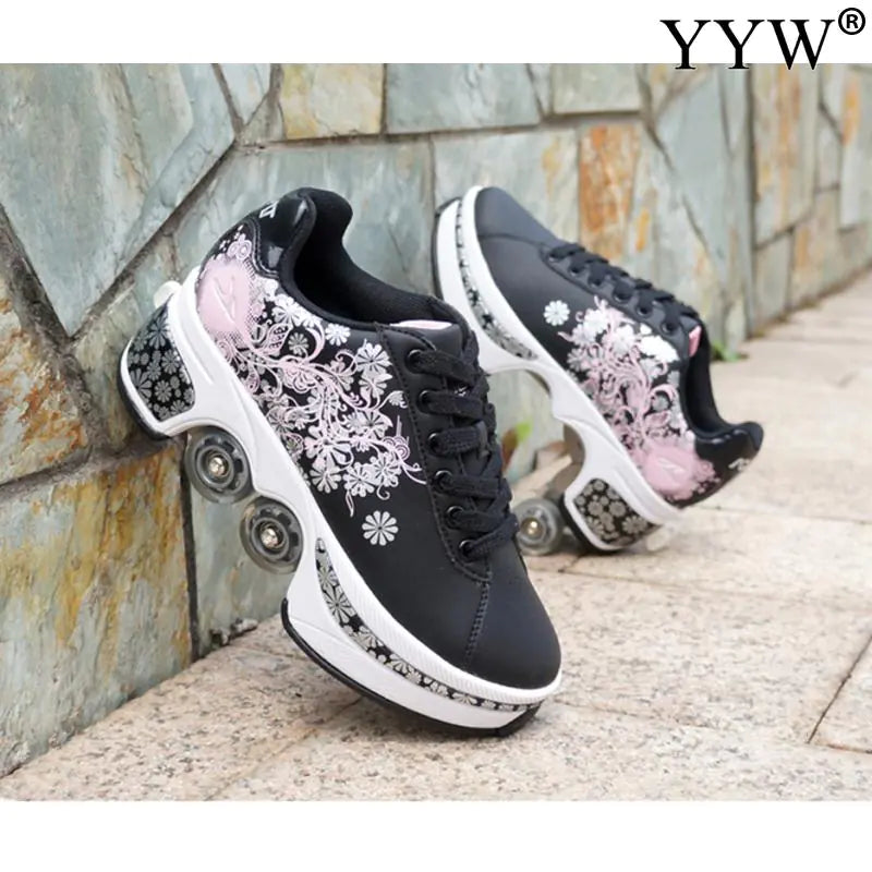 Lusy Store LLC Casual Sneakers Walk Roller Skates Sneakers