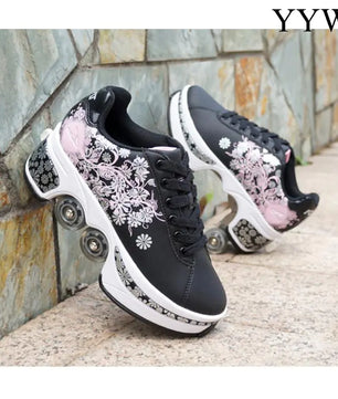 Lusy Store LLC Casual Sneakers Walk Roller Skates Sneakers