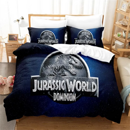 Red Jurassic Park Bedding Set Cartoon Home Textiles For Kids Bed Set Comforter Cover Bedroom Set Queen Dinosaur Duvet Cover Lusy Store