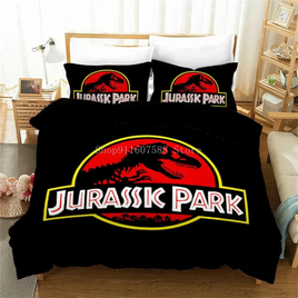 Red Jurassic Park Bedding Set Cartoon Home Textiles For Kids Bed Set Comforter Cover Bedroom Set Queen Dinosaur Duvet Cover Lusy Store