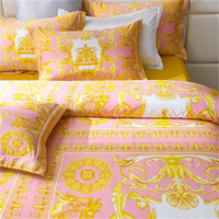 Luxury Modern Style Digital Printing Cotton Fabric Bedding Set Duvet Cover Linen Fitted Sheet Pillowcases Home Textile Lusy Store