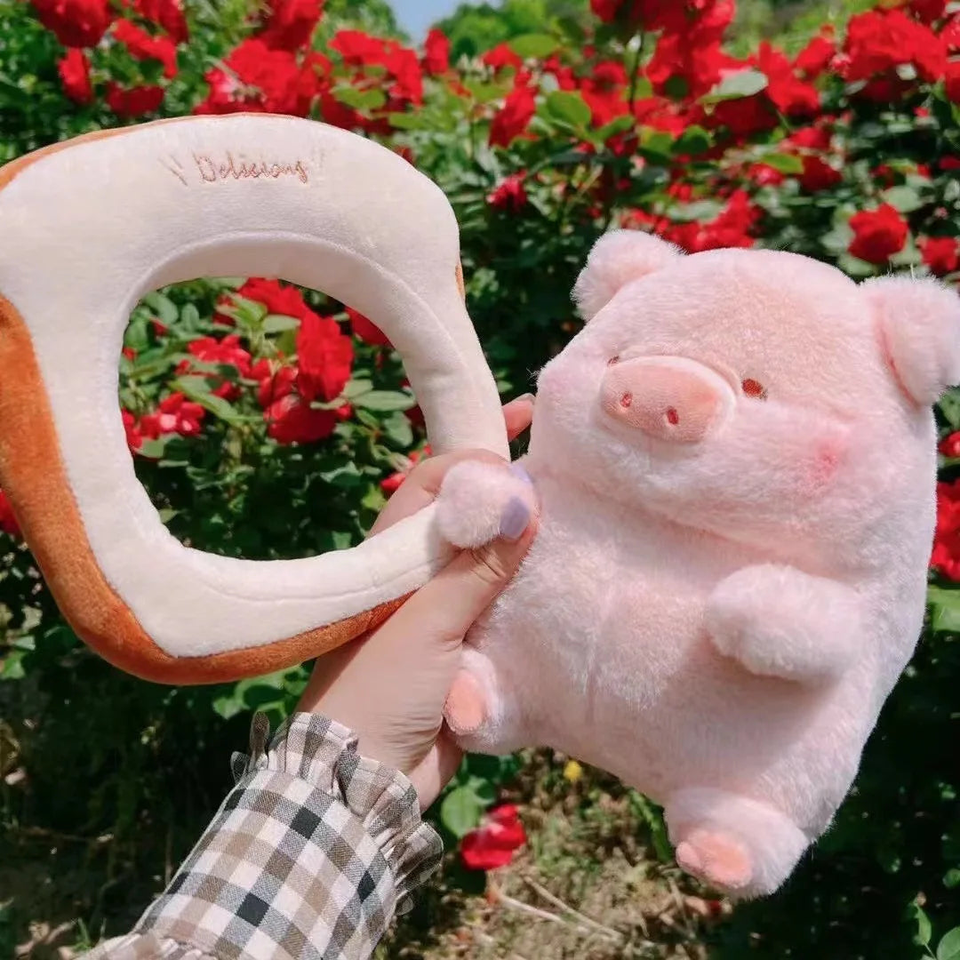 Lusy Store LLC Lulu Pig Bread Plush Toy Creative Stuffed Animals Piggy Toast Doll Girl Birthday Toys Cute Gift Plush