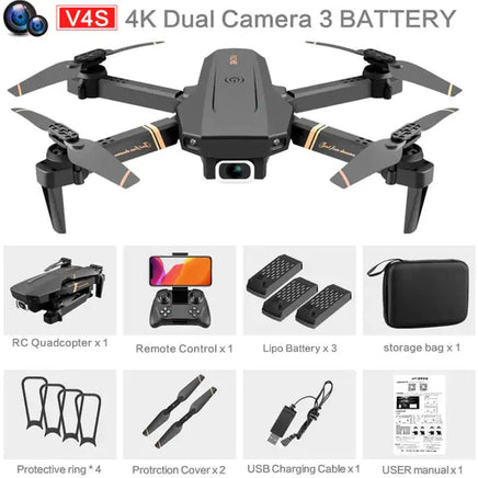 Dual Camera Quadcopter Drone 4K-Dual Camera-3B 14 27.5 x 25 x 5 Centimeters