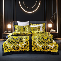Luxury Modern Style Digital Printing Cotton Fabric Bedding Set Duvet Cover Linen Fitted Sheet Pillowcases Home Textile Lusy Store