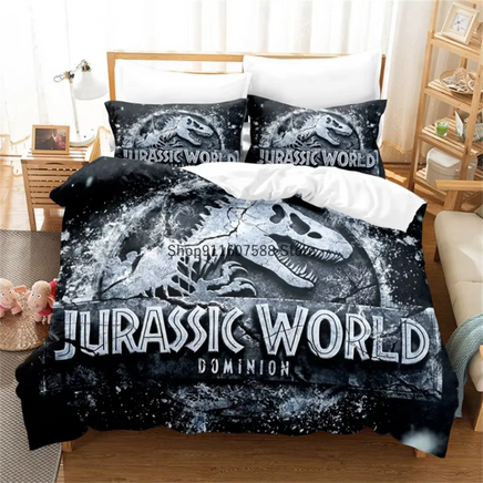 Red Jurassic Park Bedding Set Cartoon Home Textiles For Kids Bed Set Comforter Cover Bedroom Set Queen Dinosaur Duvet Cover Lusy Store