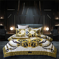Luxury Modern Style Digital Printing Cotton Fabric Bedding Set Duvet Cover Linen Fitted Sheet Pillowcases Home Textile Lusy Store
