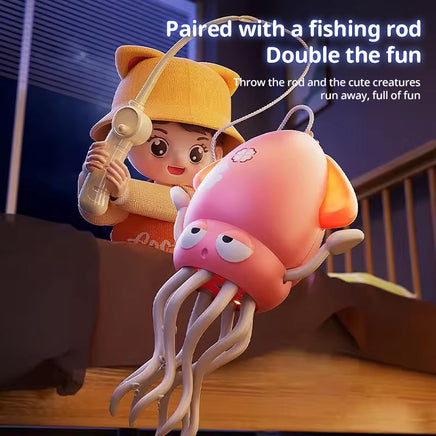 Creative Dancing Squid: auto-sense, obstacle-avoid e-pet with music, lights, rechargeable & interactive gift
