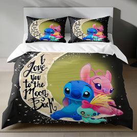 Lusy Store Stitch Bed Set - Lilo and Stitch Bedding Set/Quilt Set - Angel and Stitch - Linen Duvet Cover and Pillowcase Bed Sheets