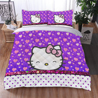Purple Hello Kitty Bedding Quilted Set