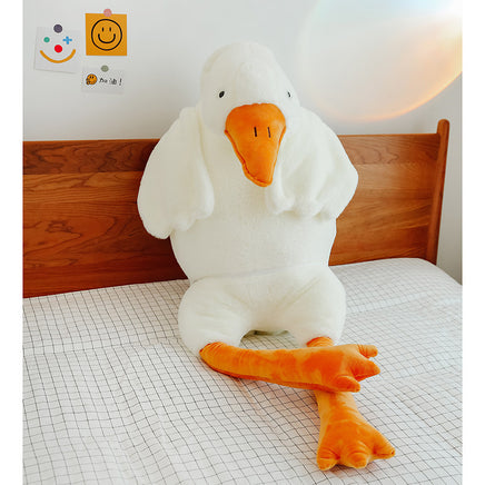 Big White Geese Plush Pillow 90cm in white for bedroom decor from Lusy Store