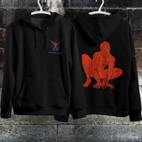 Spider Man Hoodie Casual Clothes Black White Khaki Hoodie Long Sleeve Hooded Pullover Personality Streetwear Black 2