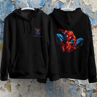 Spider Man Hoodie Casual Clothes Black White Khaki Hoodie Long Sleeve Hooded Pullover Personality Streetwear Black 2