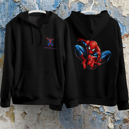 Spider Man Hoodie Casual Clothes Black White Khaki Hoodie Long Sleeve Hooded Pullover Personality Streetwear Black 2