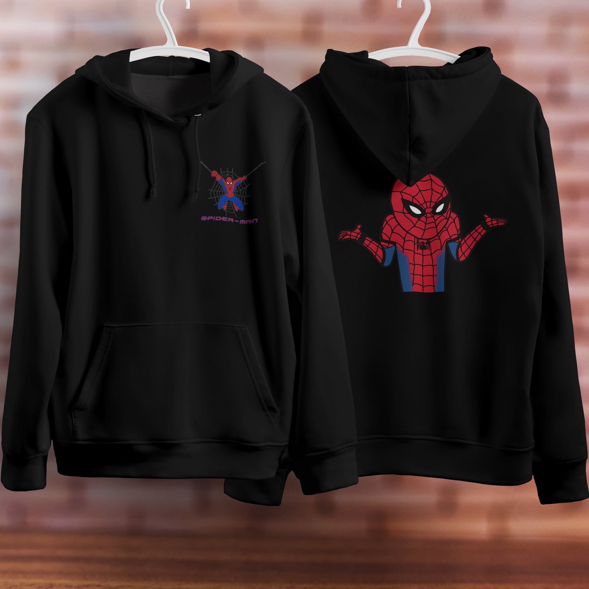 Lusy Store Spider Man Hoodie Casual Clothes Black White Khaki Hoodie Long Sleeve Hooded Pullover Personality Streetwear Hoodies &amp; Sweatshirts