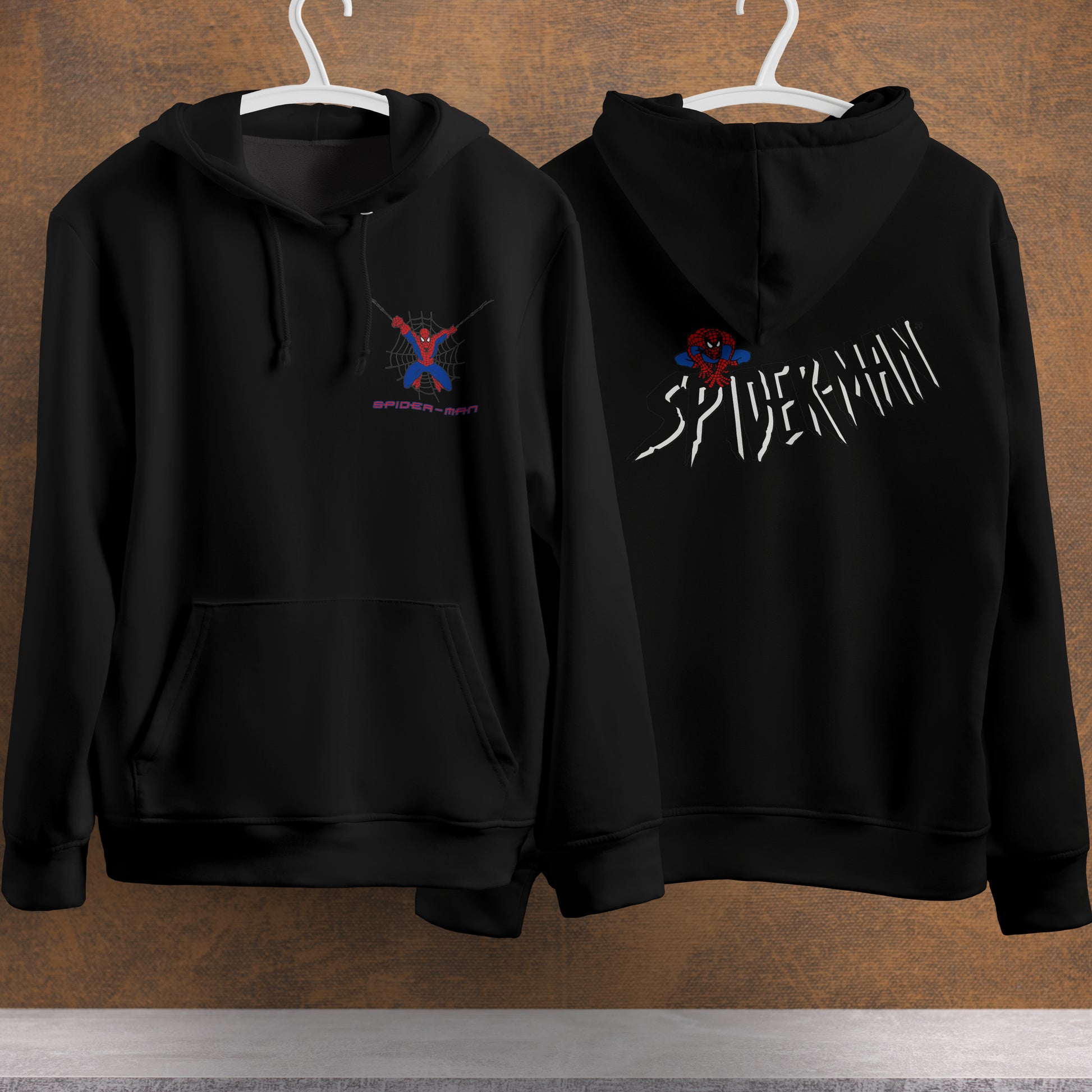 Lusy Store Spider Man Hoodie Casual Clothes Black White Khaki Hoodie Long Sleeve Hooded Pullover Personality Streetwear Hoodies &amp; Sweatshirts
