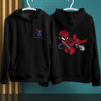 Spider Man Hoodie Casual Clothes Black White Khaki Hoodie Long Sleeve Hooded Pullover Personality Streetwear Black 2