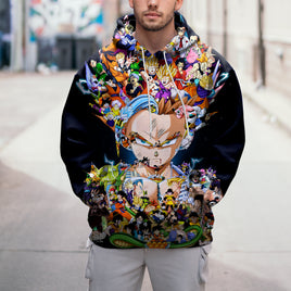 Dragon Ball Z Hoodie Colorful Gohan Coat Unique Personality Many Sizes For Men Boy Kid Clothes DBP-5F Black