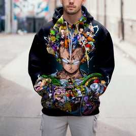 Dragon Ball Z Hoodie Colorful Vegeta Coat Unique Personality Many Sizes For Men Boy Kid Clothes DBP-6F Black
