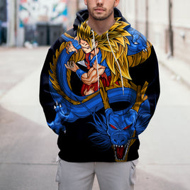 Dragon Ball Z Hoodie Colorful Goku Coat Unique Personality Many Sizes For Men Boy Kid Clothes DBP-9F Black