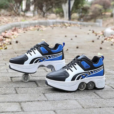 Casual Sneakers Walk Roller Skates Black Blue 41