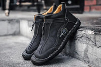 Men's Leather Casual Shoes Black 2 7.5
