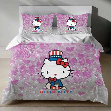 Hello Kitty Bedding Set – Cute Pink Duvet Cover & Pillowcase for a Cozy Bedroom 4pcs - Bedding Sets