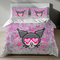 Kuromi Bedding Set – Adorable Pink Duvet Cover for Sanrio Fans 4pcs - Bedding Sets