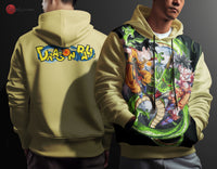 Dragon Ball Z Hoodie Goku Coat Unique Personality Many Sizes For Men Boy Kid Clothes DBP-2 Yellow