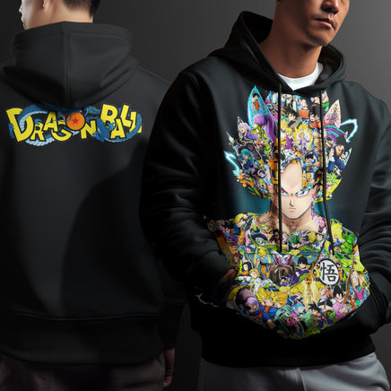 Dragon Ball Z Hoodie Goku Coat Unique Personality Many Sizes For Men Boy Kid Clothes DBP-4 Black