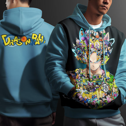 Dragon Ball Z Hoodie Goku Coat Unique Personality Many Sizes For Men Boy Kid Clothes DBP-4 Blue