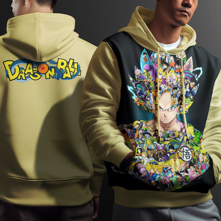 Dragon Ball Z Hoodie Goku Coat Unique Personality Many Sizes For Men Boy Kid Clothes DBP-4 Yellow