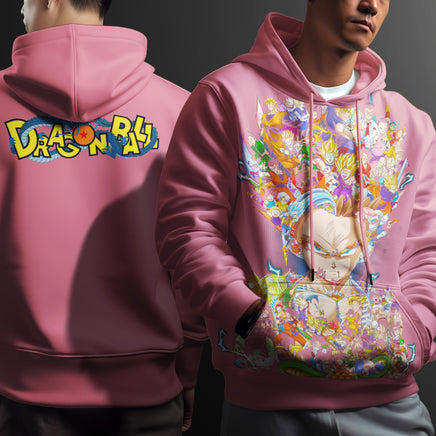 Dragon Ball Z Hoodie Gohan Coat Unique Personality Many Sizes For Men Boy Kid Clothes DBP-5 Pink