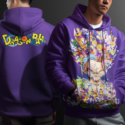 Dragon Ball Z Hoodie Gohan Coat Unique Personality Many Sizes For Men Boy Kid Clothes DBP-5 Purple