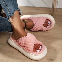New Fashion Cross Cotton Slippers Pink