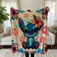 Stitch Blanket Cozy and Soft Throw Blankets Bed Sofa Gift For Pets Friends and Family 5 59x79 inch