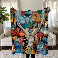 Stitch Blanket Cozy and Soft Throw Blankets Bed Sofa Gift For Pets Friends and Family 4 59x79 inch