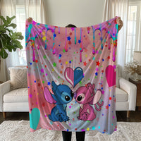 Stitch Blanket Cozy and Soft Throw Blankets Bed Sofa Gift For Pets Friends and Family 5 59x79 inch