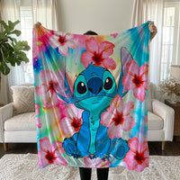 Stitch Blanket Cozy and Soft Throw Blankets Bed Sofa Gift For Pets Friends and Family 16 59x79 inch