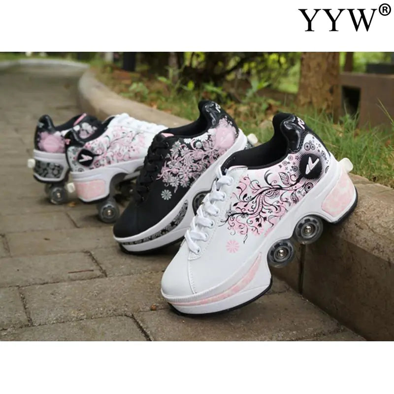 Lusy Store LLC Casual Sneakers Walk Roller Skates Sneakers