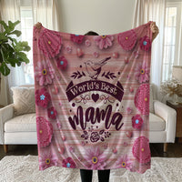 Linen Duvet Cover Set with 'World's Best Mama' Floral Design