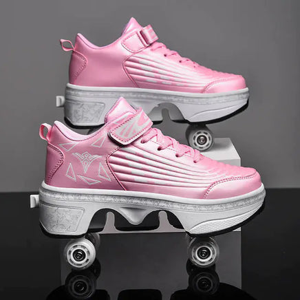 Casual Sneakers Walk Roller Skates Pink 36
