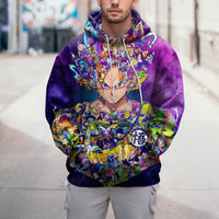 Dragon Ball Z Hoodie Colorful Goku Coat Unique Personality Many Sizes For Men Boy Kid Clothes DBP-4F Galaxy